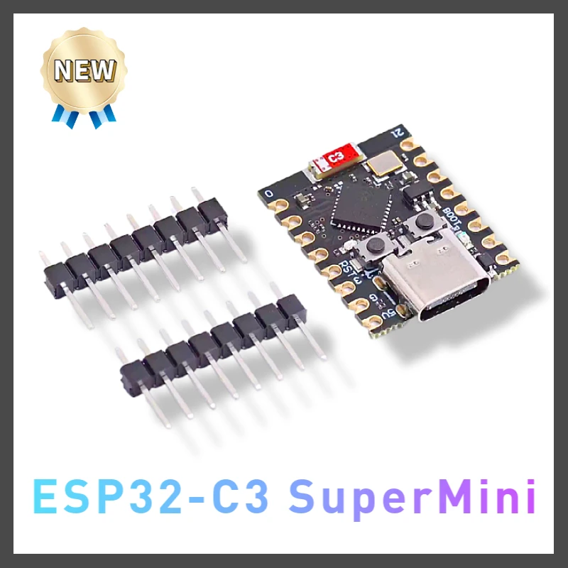 ESP32-C3 SuperMini Placa de Desenvolvimento Wi-Fi + Bluetooth 5.0 BLE RISC-V 160MHz Antena Externa/Compatível com Arduino/ESP-IDF