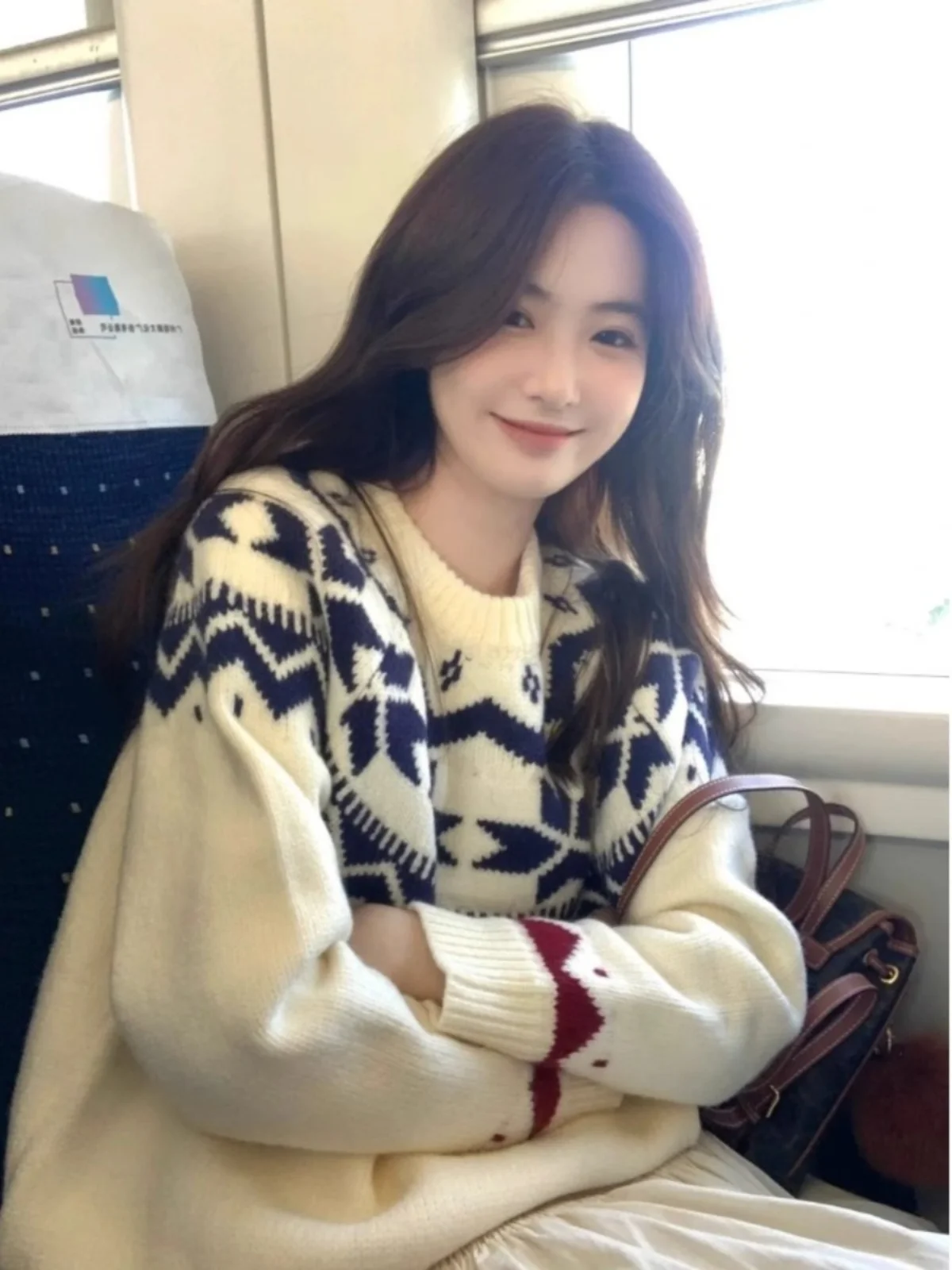 

Thiened круглый вязаный свитер Ne, женский весенне-осенний новогодний свободный крой, удобный повседневный длинный топ све