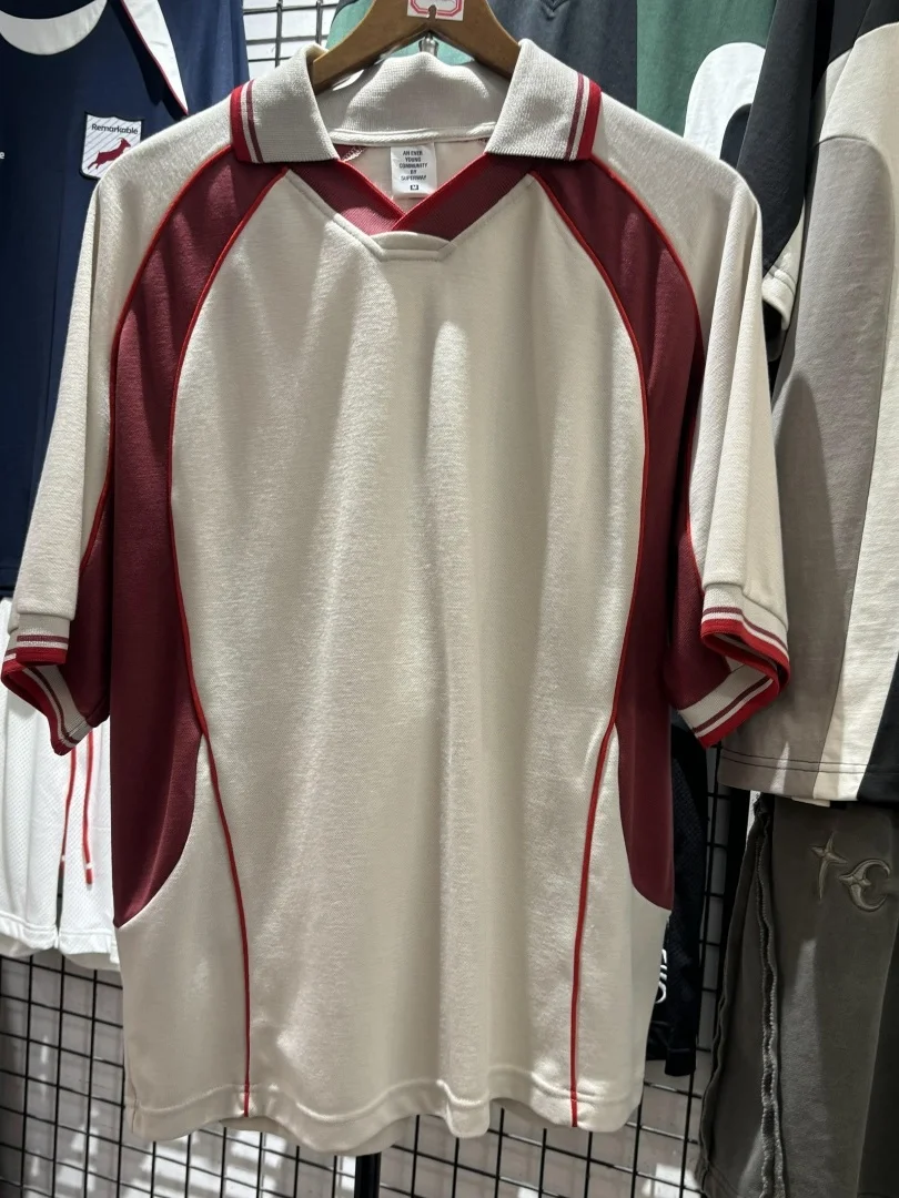 

Super Way American Street Sle High Collar Color Blo Casual Loose ort Sve T-irt for Men Creative Fun Print Summer Wear