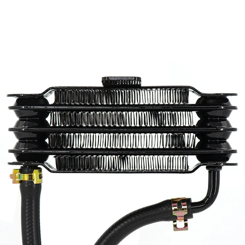 ABNM Set Pendingin Oli Radiator Pendingin Oli Sepeda Motor Universal Aluminium 158Mm Hitam