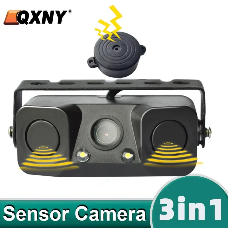 

3 In 1 Parktronic Car Video Parking Sensor Kit Radar Visible LED Display System Backup Monitor Reversing Camera Alarm night