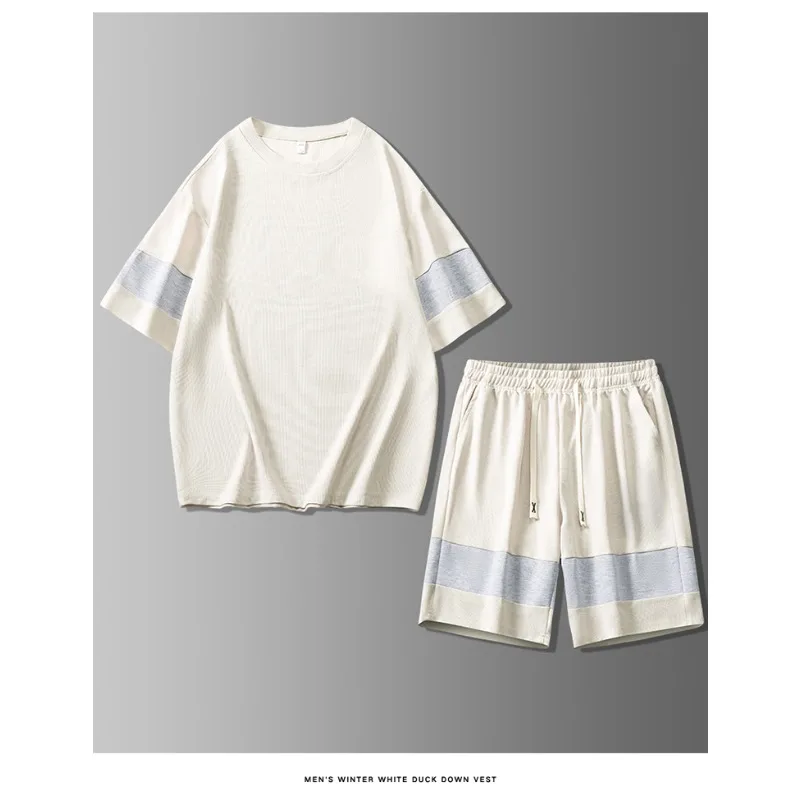 

Summer Fashion Trend Lightweight and Breathable Sportswear Outdoor Cycling Sweat Absorbing Quick Drying Short Sleeved Shorts Set