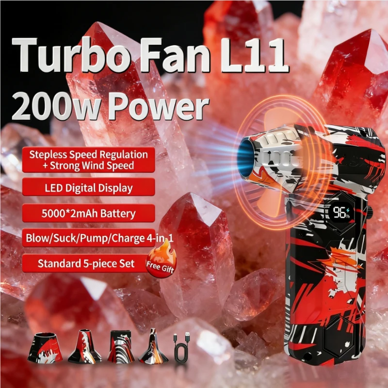 

L11 High-Power Air Blower 450000RPM Brushless Motor 53m/s Strong Wind Vacuum Dust Cleaner Type-C