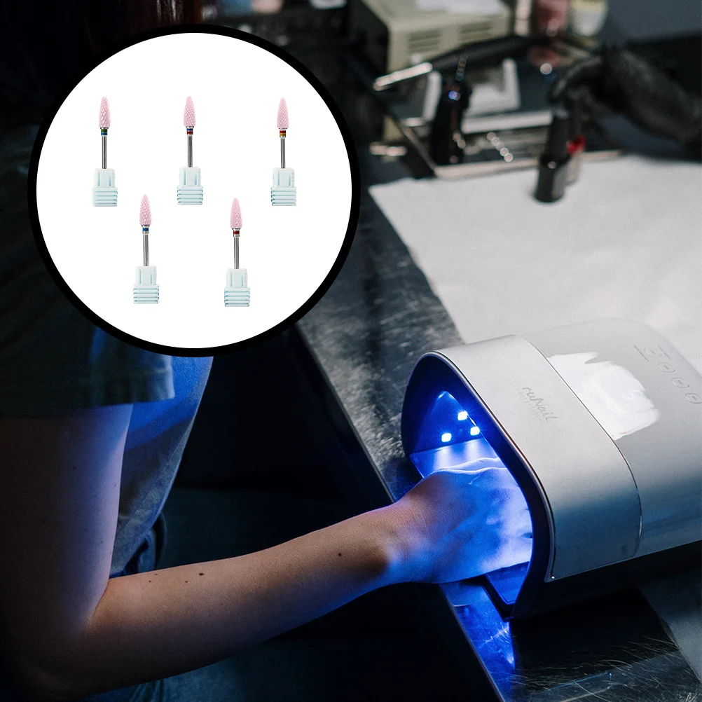 5Pcs Ceramic Nail Grinding Heads Professional Manicure Tool Multifunctional Electric Nail Drill Bits Polish Reshape Carve