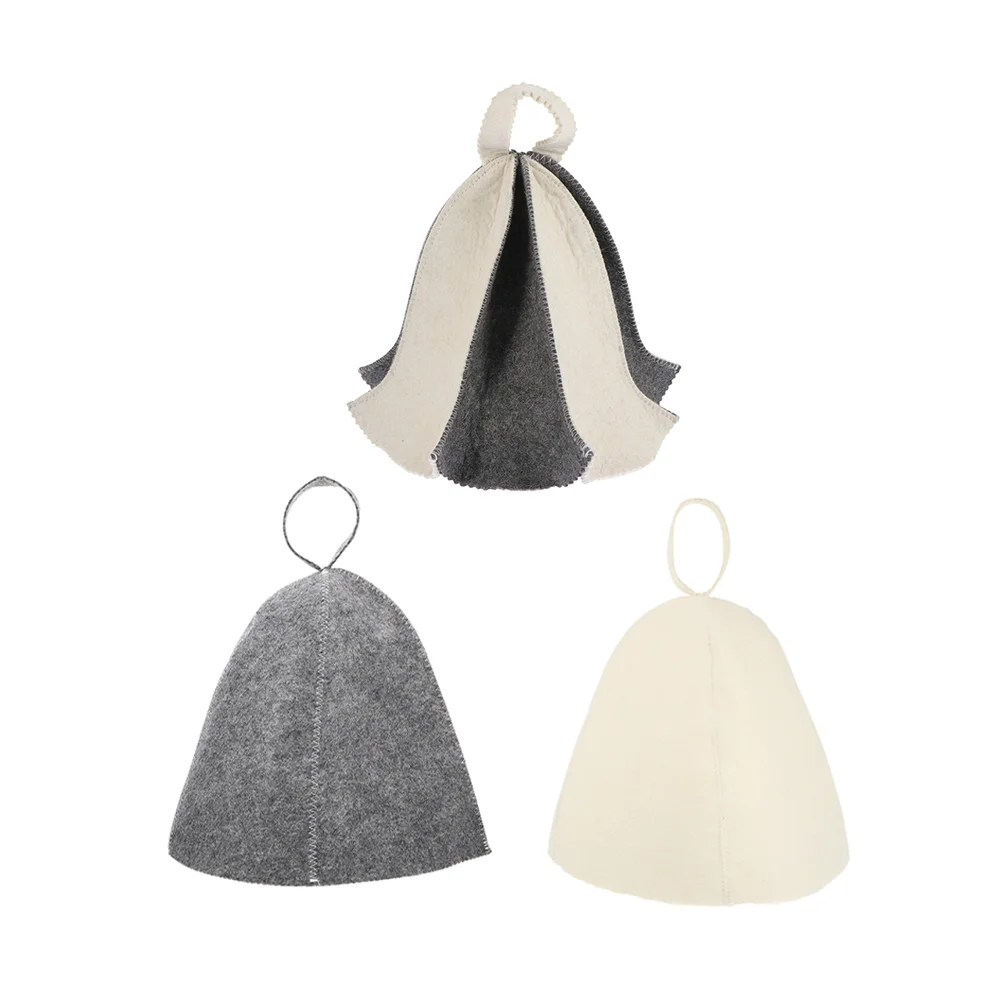 

2 Pcs Felt Sauna Bath Hat Reusable Supple Protector Stylish Breathable Spa Accessories Fits Most Adult Female Sizes