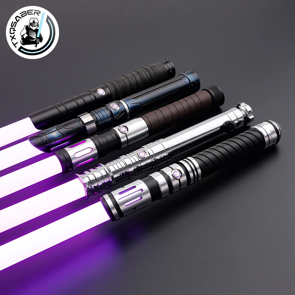 TXQSABER sabre Laser Neo Pixel lourd duel rvb couleur changeante poignée en métal lisse balançoire Blaster Cosplay Jedi Laser épée jouets enfant