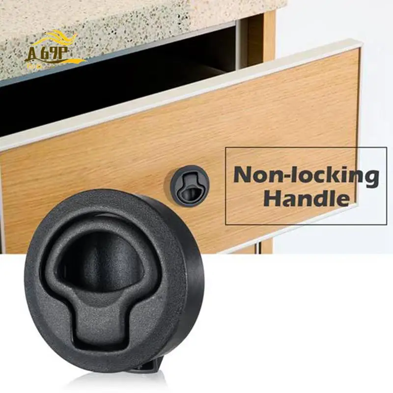 

A69P-4Pcs/Set Round Pull Latch Lock Slam Latch Hardware For RV Yacht Boat Deck Hatch
