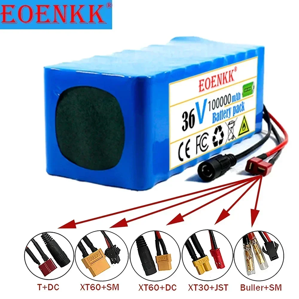 EOENKK New 36V 100Ah 1000W 10S4P DC/T Lithium ion Battery Pack 100Ah For 42v E-bike Electric bicycle Scooter with BMS