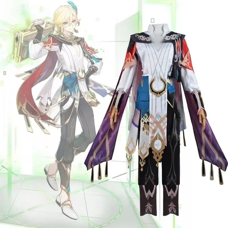 ゲーム原神 Kaveh コスプレ衣装制服フルセット Kaveh コスプレスーツ耐熱合成かつら XS-3XL 在庫あり
