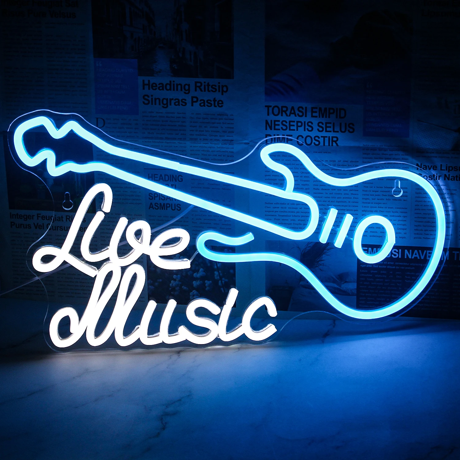 Guitar Music Neon Sign Art Guitar Decor Neon Lights Studio Room Bar Party Club LED Light Up Sign Gift for Music Lover Neon