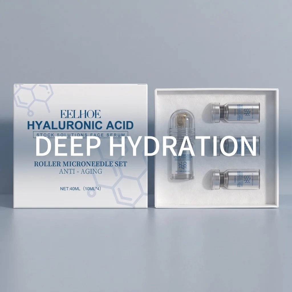0.2mm Hyaluronic Acid Roller Microneedle Set Stock Solutions Serum Deep Hydrating Quick Penetration Easy Absorption Gentle Care