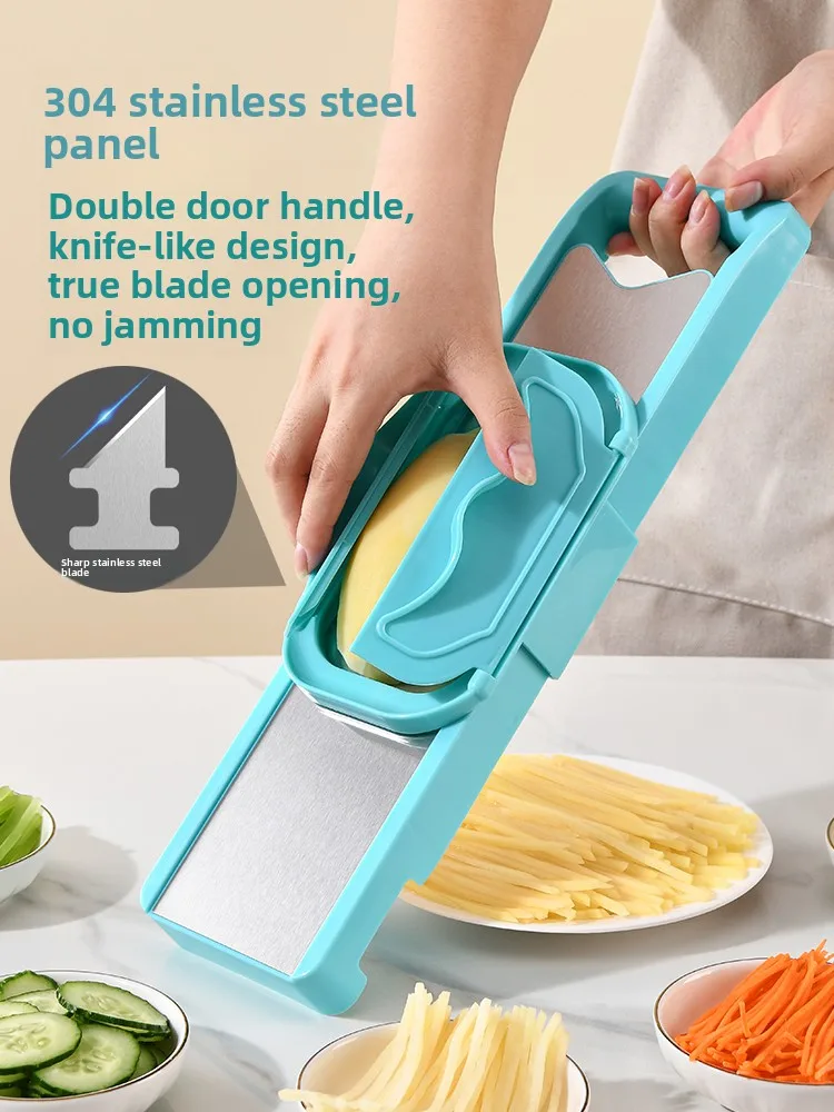 Kitchen Multi-Function Double Door Sponge Potato Tead Cutter Vegetable Slicer Tool Easy to Clean Durable Stainl Steel