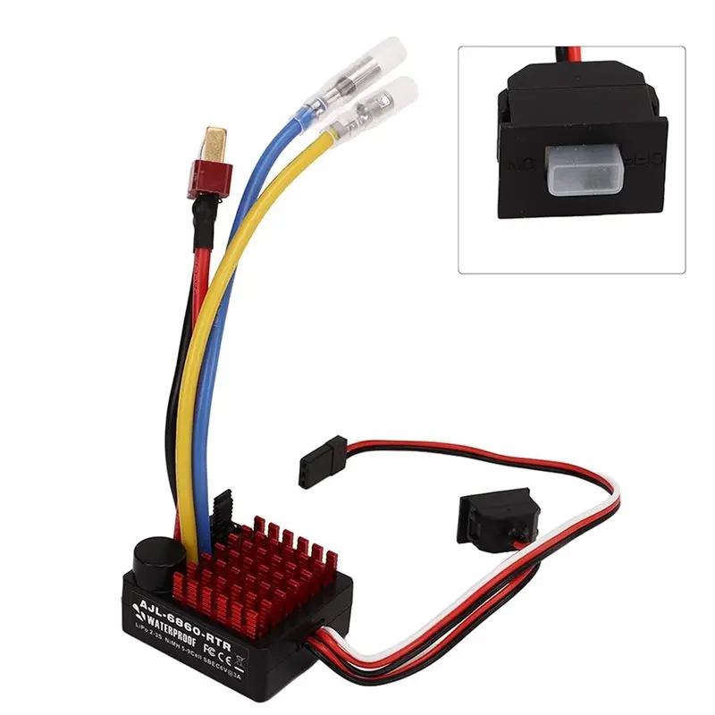 RC Auto Borstel ESC 3 Modi 60A 6860 RTR Elektronische Snelheidsregelaar Voor 1/10 Boot Voor 1/10 Tanks RC Auto vrachtwagen RC Schip ESC