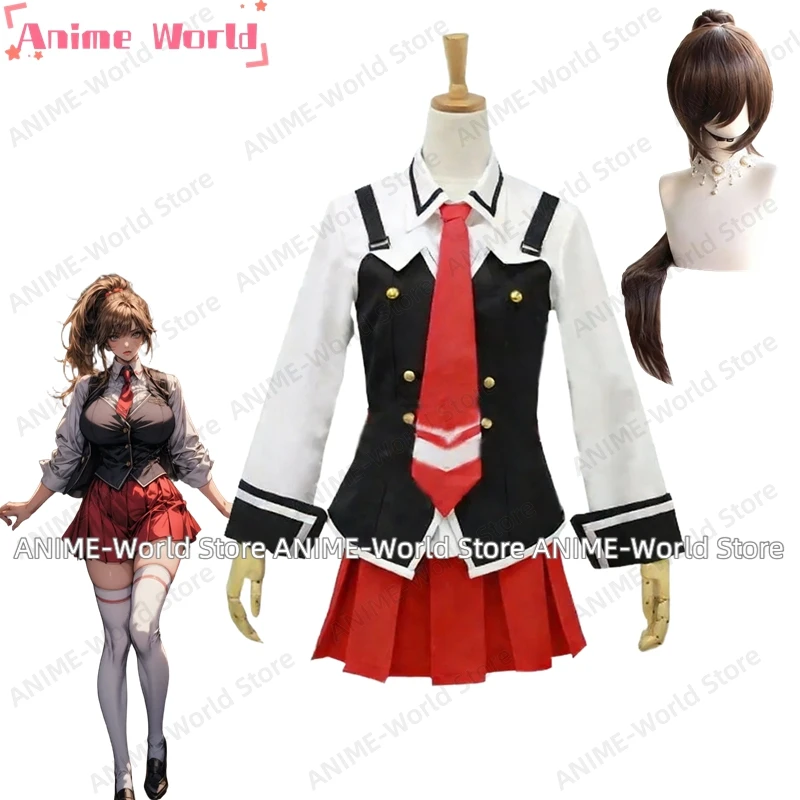 《Tamaño personalizado》Juego Anime Biblia Negro Imari Kurumi JK Uniforme escolar para niñas Disfraz de cosplay Peluca de Halloween