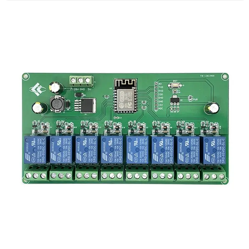 8 Channel ESP8266 Wireless WIFI Relay Module ESP-12F Development Board DC 5V/7-28V E- APP Remote Control-A09I
