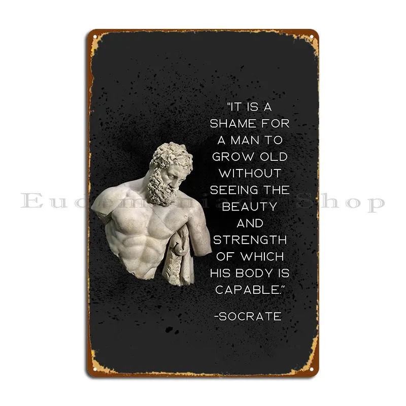 Gym Top For Swole Ancient Greek Philosopher Metal Plaque Plaques Customize Painting Kitchen Wall Decor Tin Sign Poster