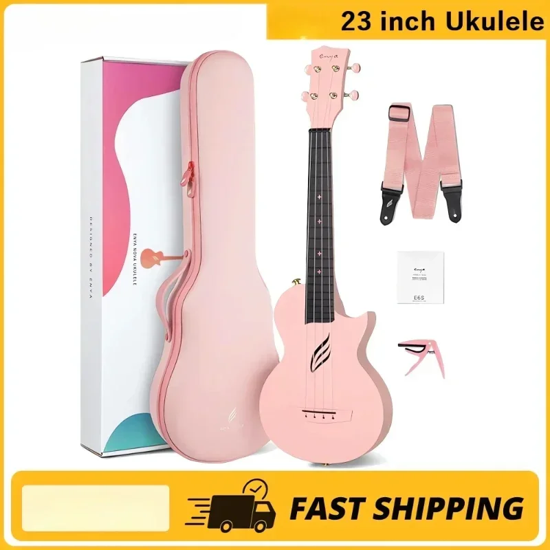 Enya Nova Ukelele 23 inch koolstofvezel reisukelele met beginnerskit inclusief online lessen