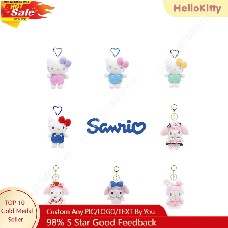 

Hello Kitty Tiny Chum Plush Keychain Kawaii Keychain Versatile 4in Accessory for Backpacks Handbags Car Keys