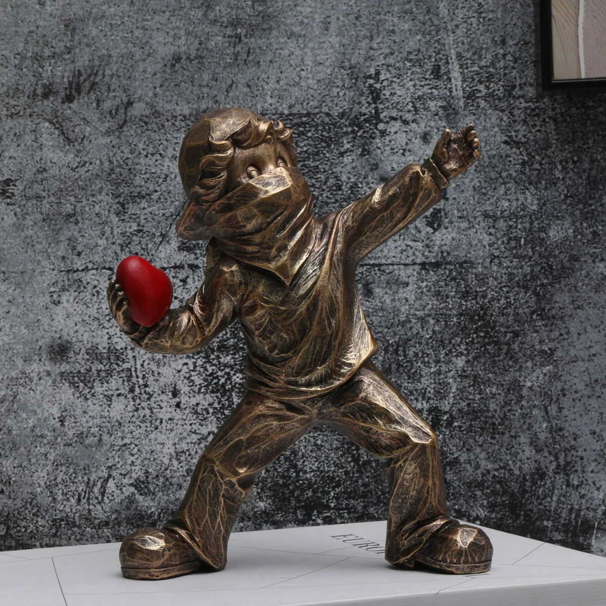 منحوتات حب راتينج قاذف حجري ، تمثال لتزيين المنزل ، إكسسوارات مكتبية ، تمثال قابل للتحصيل ، ديكورات داخلية ، 1 روض