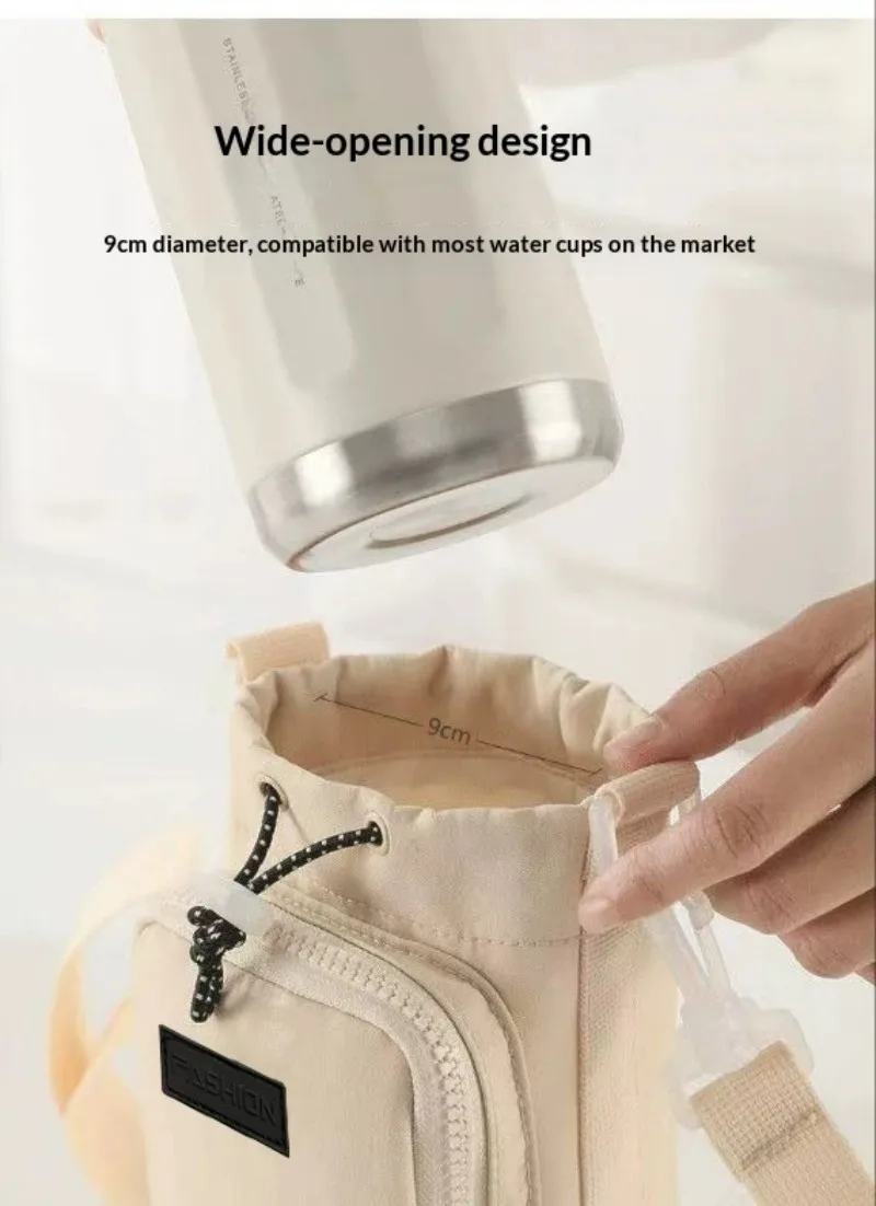 Unisex Wasserflaschenhalter mit Trageriemen, Isolierte Wasserflaschentasche mit Handyfach, Wasserflaschen-Umhängetasche – Detail 9