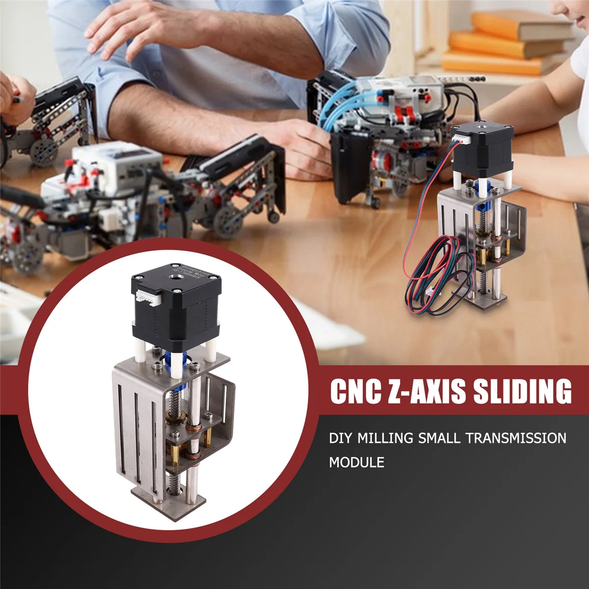 CNC Z-Axis Sliding Table CNC Router Kit DIY Milling Small Transmission Module 100mm Distance Wood Miller Z Axis Motor