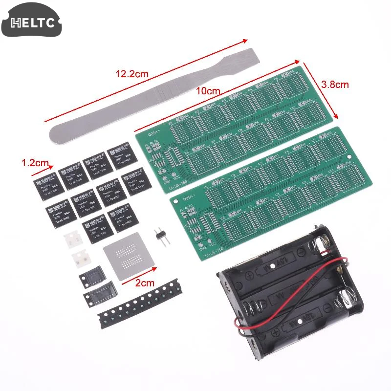 1Set Plastic BGA Chip Soldering Practice Board Decimal Flowing Lights Teaching Practical Training Soldering Practice Loose Part