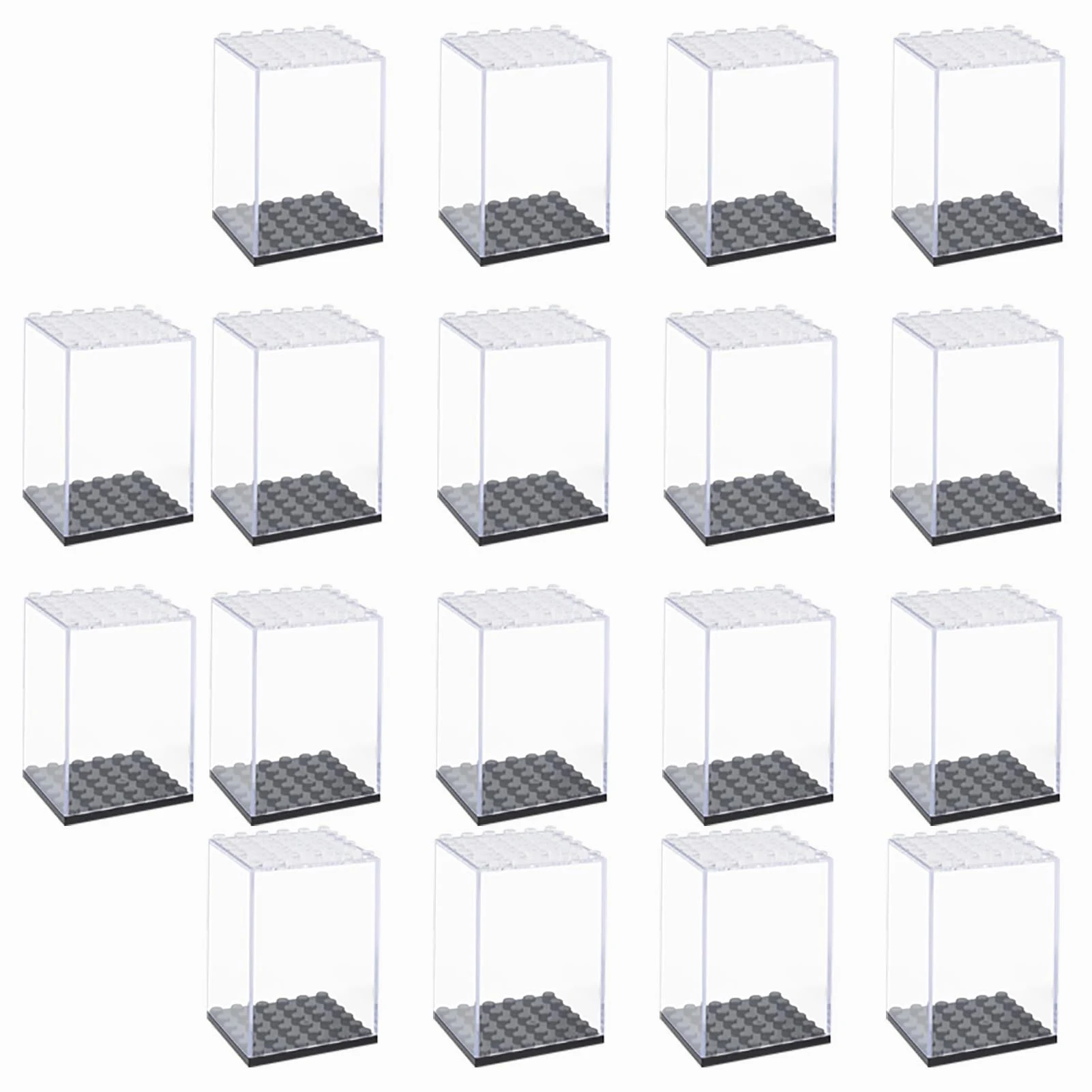 Caja expositora de bloques de construcción acrílica para figuras de acción, vitrina de almacenamiento apilable para coleccionables, juguetes LEGO