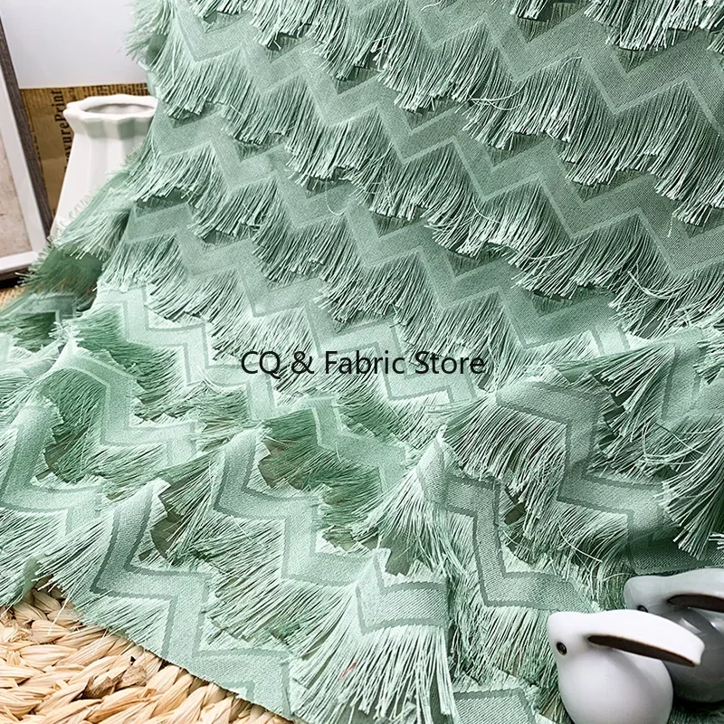 

Шифоновая ткань с волнистыми кисточками, жаккардовая ткань с цветочным узором, женская юбка, рубашка, модная ткань на метр