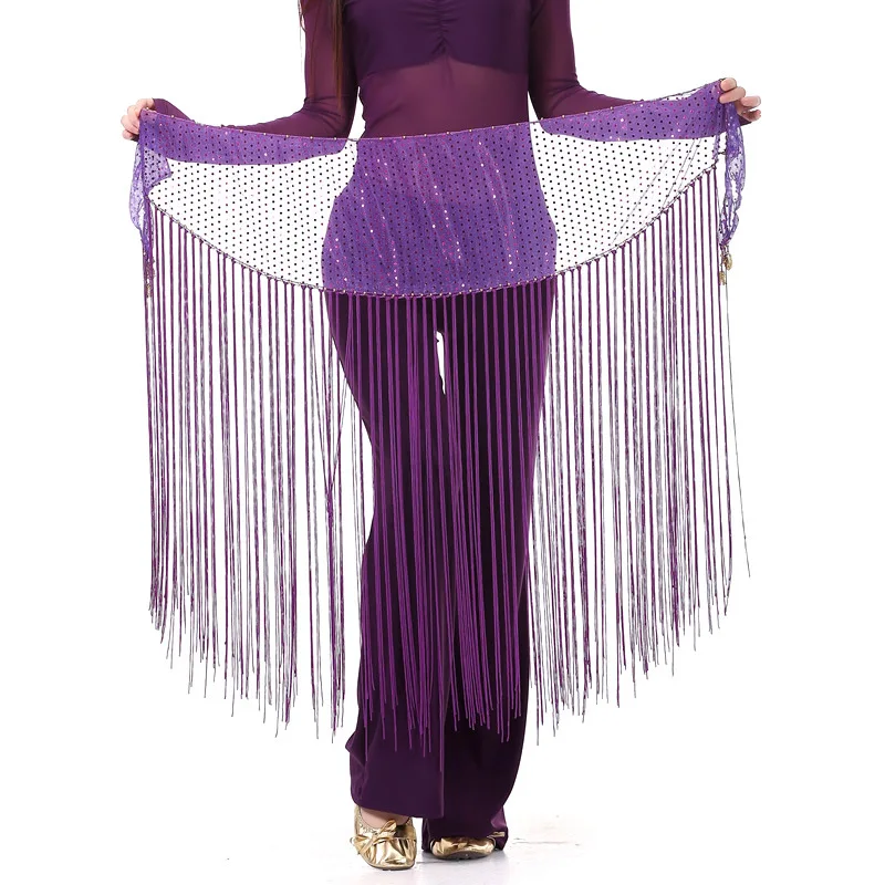 Highlighted Tassel Waist Chain New Training Suit Set Hip Scarf Tassel Indian Dance Costume Performance Suit Three Piece Set