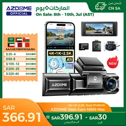 4K Azdome-M550 K Ultra HDダッシュボードカメラ,2.5インチ画面,GPS内蔵,wifi,車用DVR, 24時間駐車モニター,最大3.18リアカメラ付きナイトビジョン