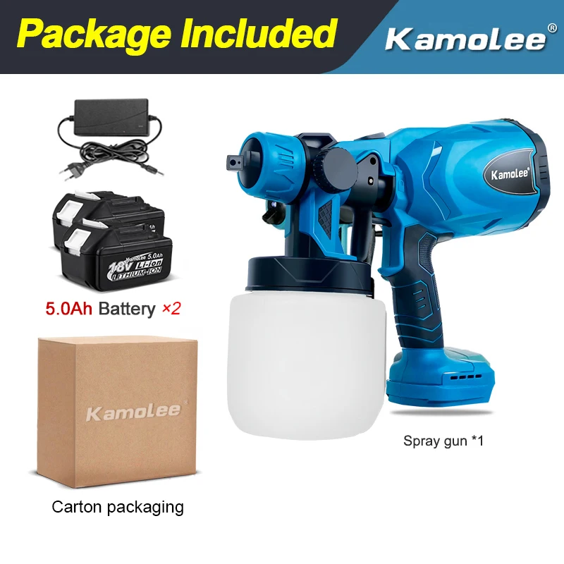 

Kamolee 800ml Cordless Electric Paint Spray Gun Household Disinfection Sterilization Portable Sprayer For Makita 18V Battery