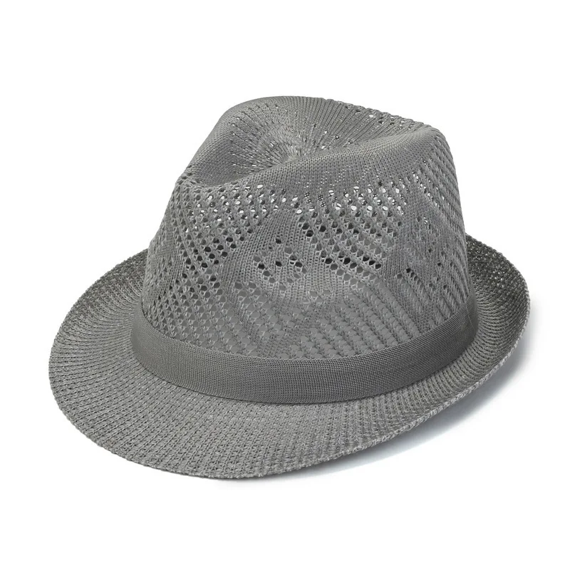 Summer Outdoor Hollow Visor Men Casual Hat Small Eaves Business Joker Sun Breathable Jazz Hat 3