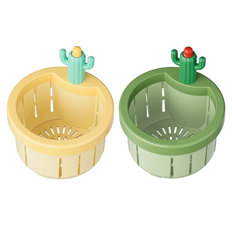 

Sink Drain Basket Multifunctional Waste Collector Cactus Pattern for Home Use