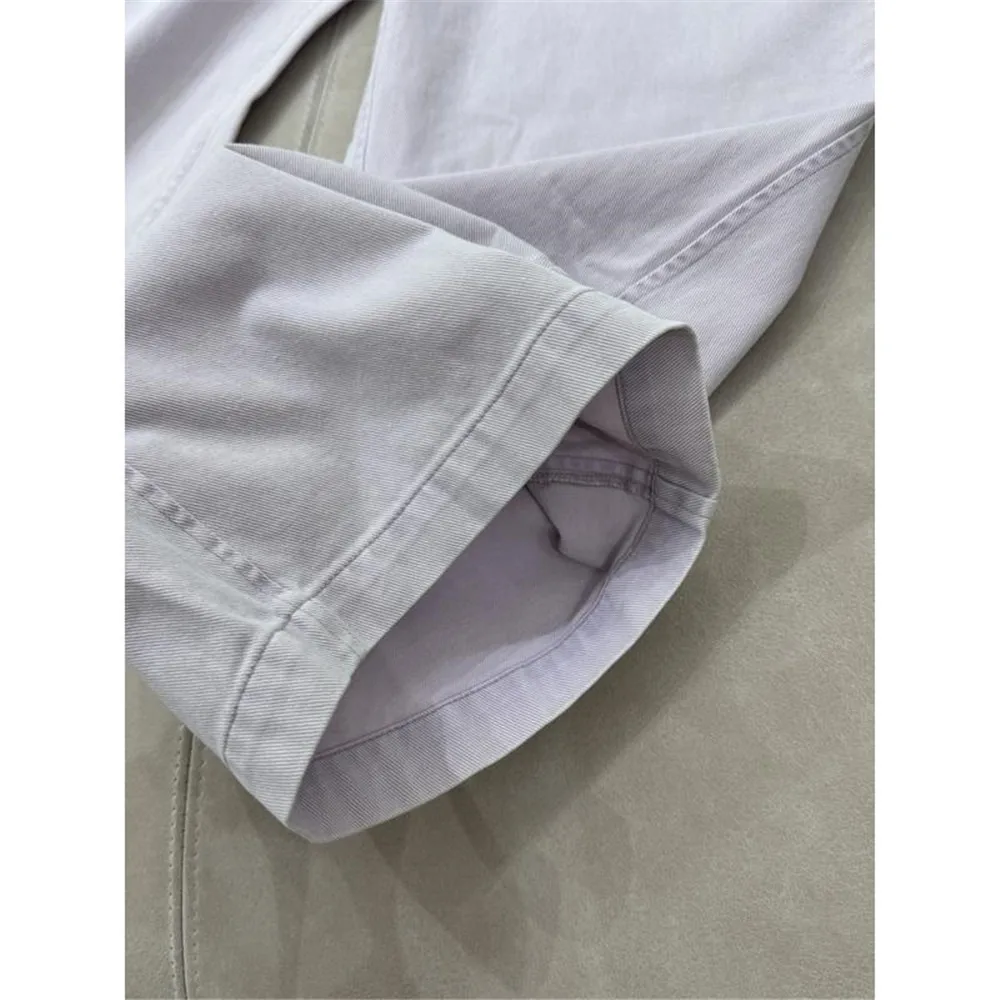 Mantel Rompi Koboi Katun Baru Musim Semi/Musim Panas 2025 + Celana Lurus Serbaguna Set Dua Potong