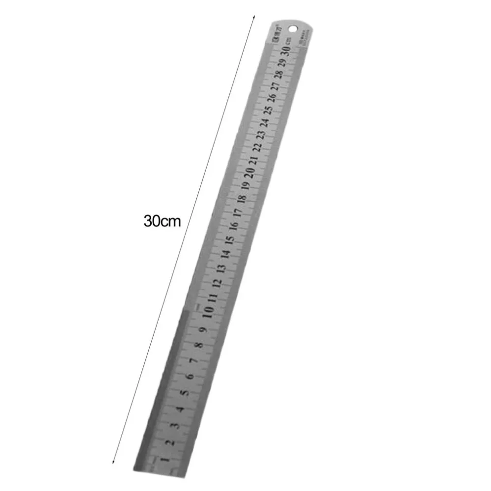 Stainless Steel Metal Ruler 30CM Straight Ruler Measurement Double Sided for Sewing Foot Sewing & School Stationery