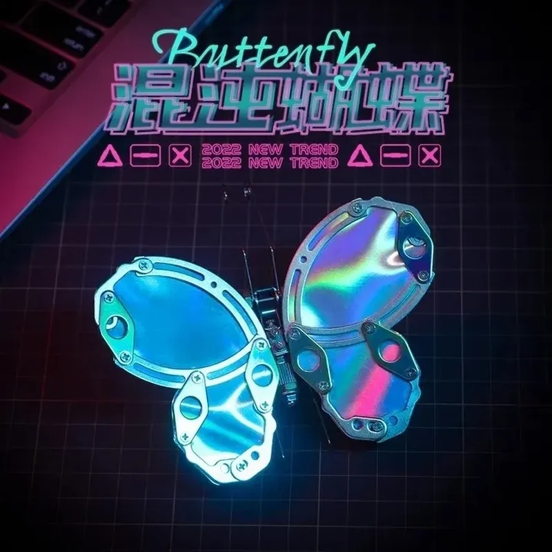 

Металлическая 3d собранная глухая коробка с бабочкой для любителей механических киберпанков, трансформируемый настольный орнамент, подарок на день рождения, игрушка