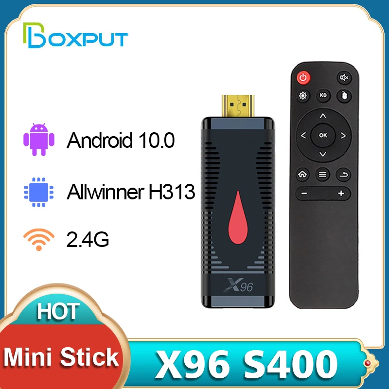 X96 S400 Smart Fire TV Stick Allwinner H313 4k Media Player Android 10 TV BOX 2.4G 5G Dual Wifi 2GB16GB TV Dongle Receiver X96S