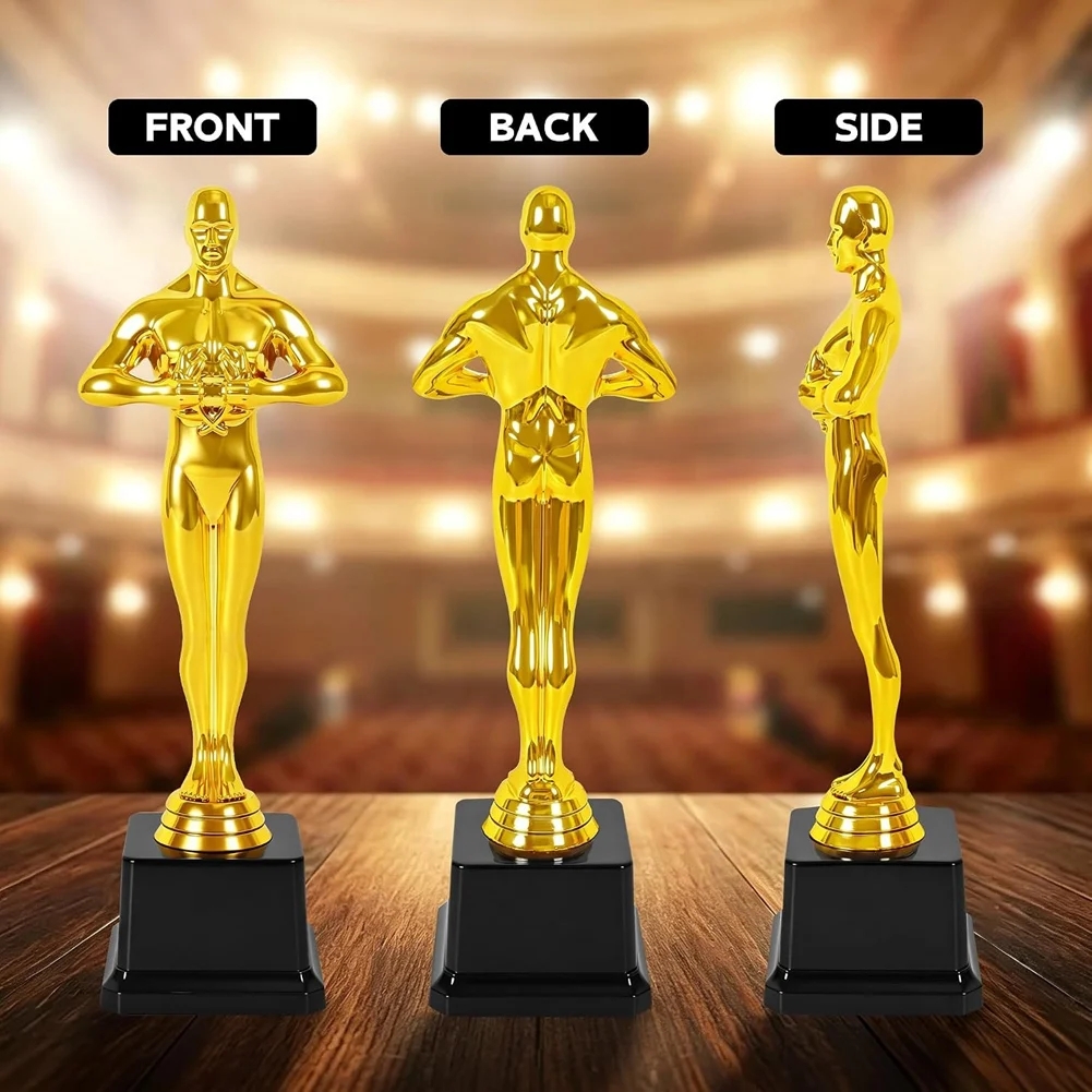 ABVE-Plastic 10 Inch Golden For Award Trophy In Gold For Award Ceremony, Celebration, Competition, Events, Sports