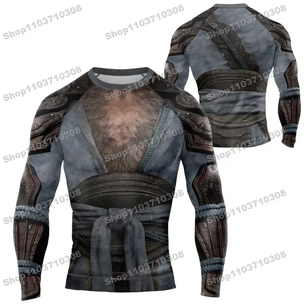 m53th Various mythical heroes Long Sleeve Jersey Beach Shirts Swimwear Diving Gym Shorts MMA BJJ Men Jiu Jitsu Fitness Sets