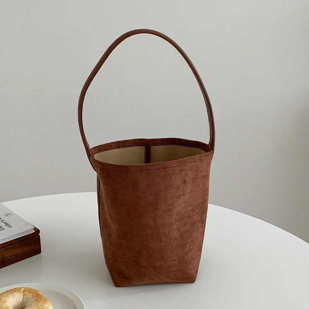 

Модные сумки-ведра из искусственной замши, зимние дизайнерские сумки в стиле ретро для женщин, сумка высокого качества, сумка на плечо, новые сумки-тоут для покупок