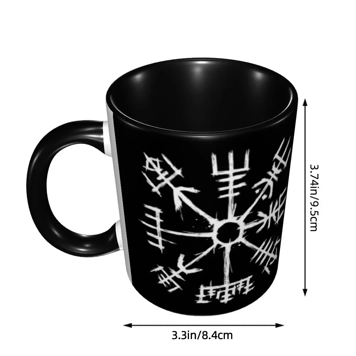 Customized Viking Compass Vegvisir Coffee Mug DIY Valhalla Norse Ceramic Milk Tea Cup