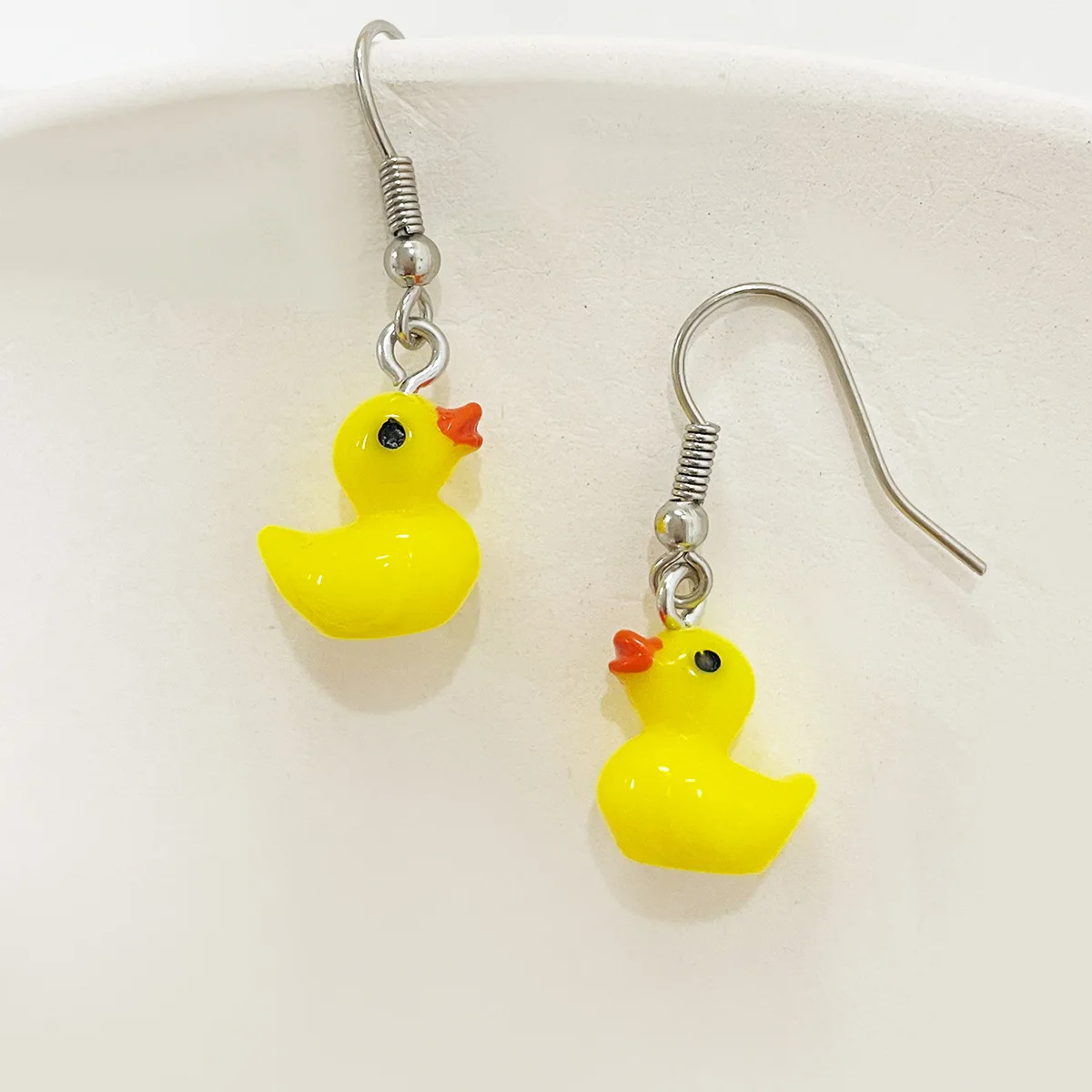 Creative Little Yellow Duck Pendant Earring for Women Punk Temperament Cute Funny  Jewelry Wholesale Christmas Gift