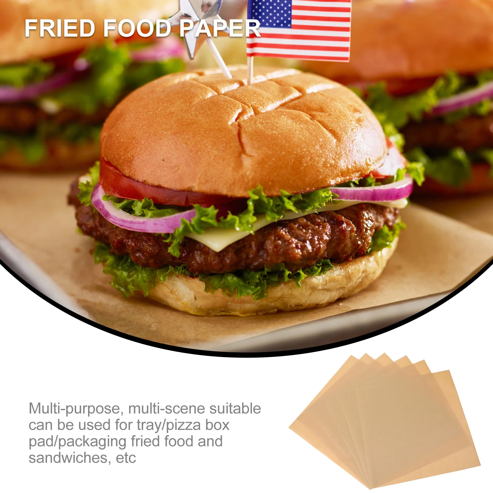 

200Pcs Disposable Snack Mat Paper Oilproof Wrapping Sheets for Party Supplies Catering Industry Weddings Birthdays