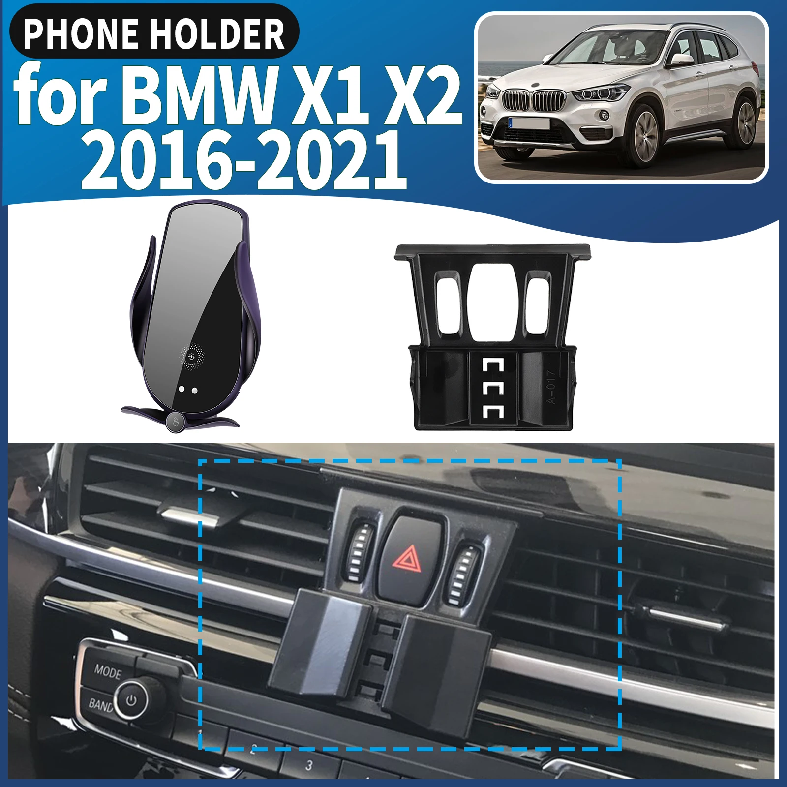 

fit for BMW X1 X2 F48 F49 F39 2016-2021 ​​Car Phone Holder Mount Vehicle-Specific GPS Navigation Easy Installation accessoires