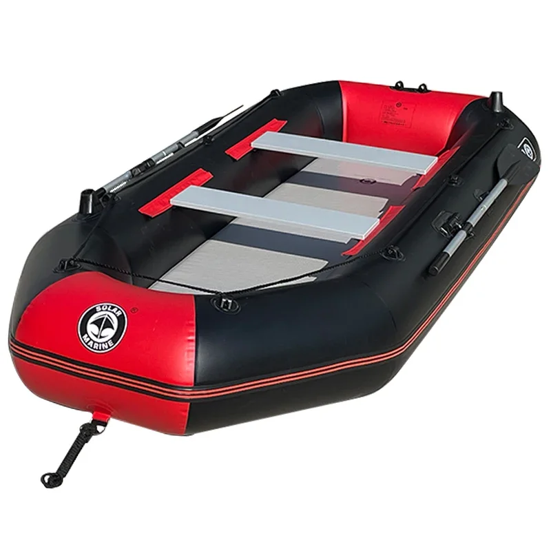 Solar Marine Inflatable PVC Boat Rowing Kayak, 3.3, 5 Person, Fishing Canoe Dinghy with Accessories for Outdoor Water Sports