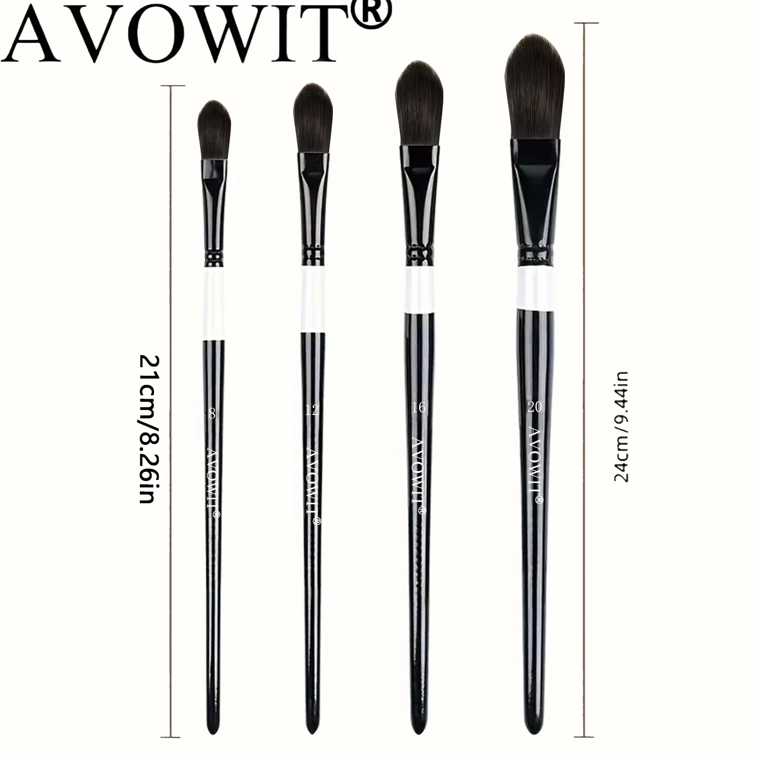 4-teiliges professionelles Aquarellpinsel-Set, Katzenzungenpinsel, importierte Nylonborsten, Birkengriff, weiche Spitze