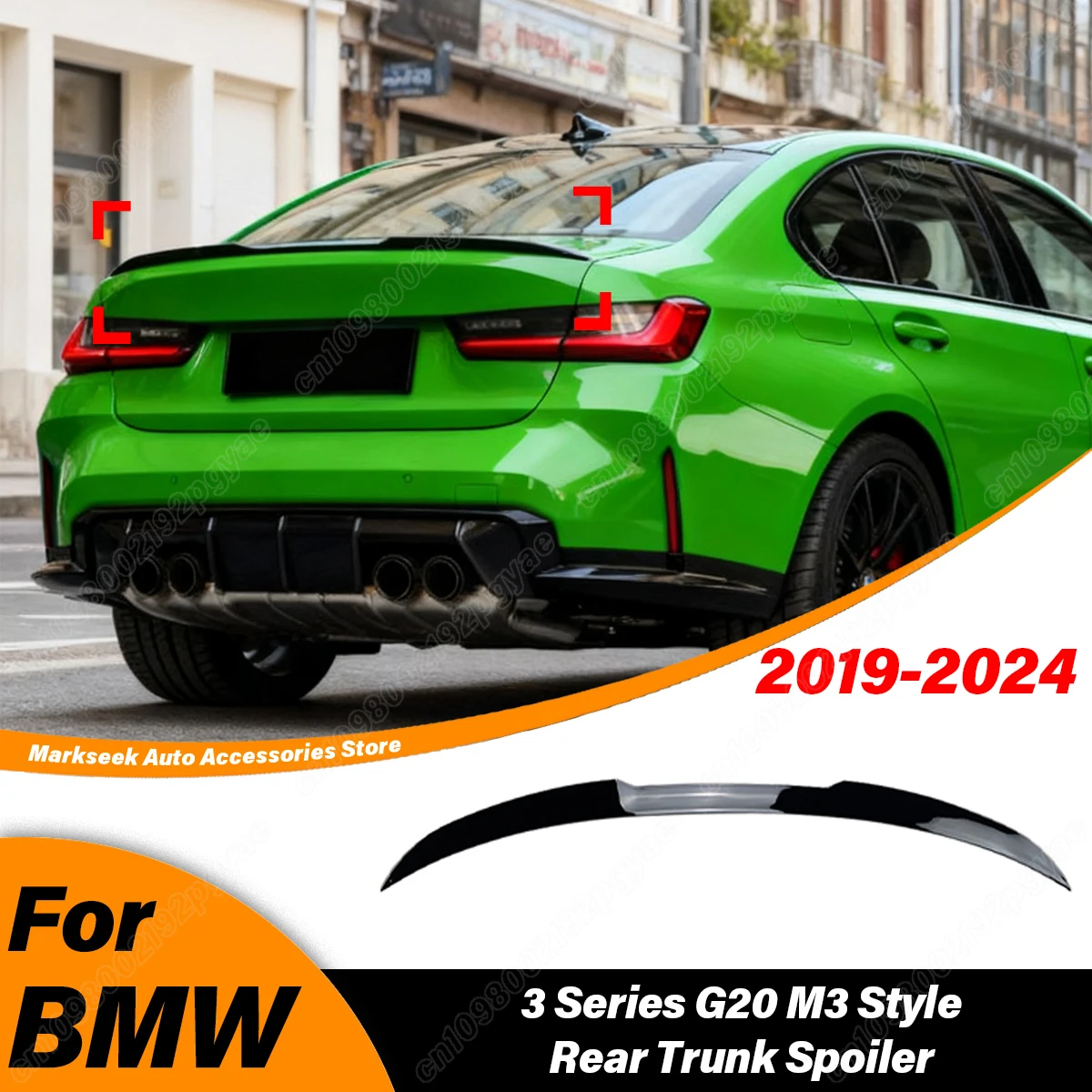 

Для BMW 3 серии G20 2019 2020 2021 2022 2023 2024 M3 стиль автомобильный задний багажник спойлер спойлер сплиттер комплект модификации кузова