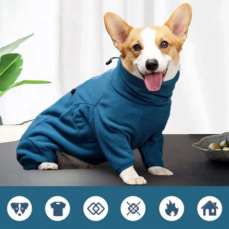 Mantel anjing Musim Dingin, piyama Pullover bulu domba lembut, jaket cuaca dingin hangat hewan peliharaan, rompi pakaian Jumpsuit nyaman