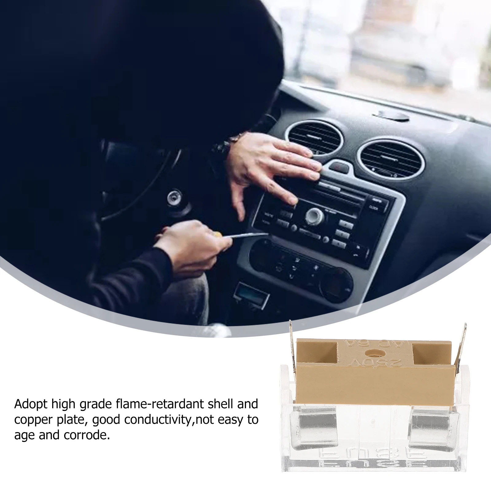 

20Pcs Panel Mount Fuse Holder Replacement Caps High Grade Flame Retardant Shell Copper Plate for Marine Audio Car Appliances