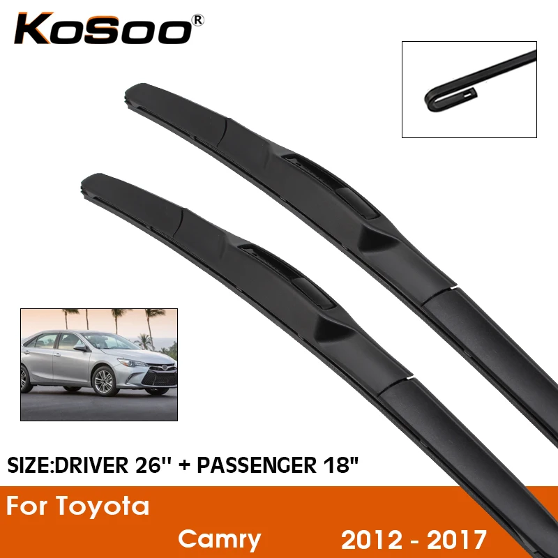 

Car Wiper Blade For Toyota Camry 2012-2017 Windshield Rubber Silicon Refill Front Window Wiper 26"+18" LHD RHD Auto Accessories